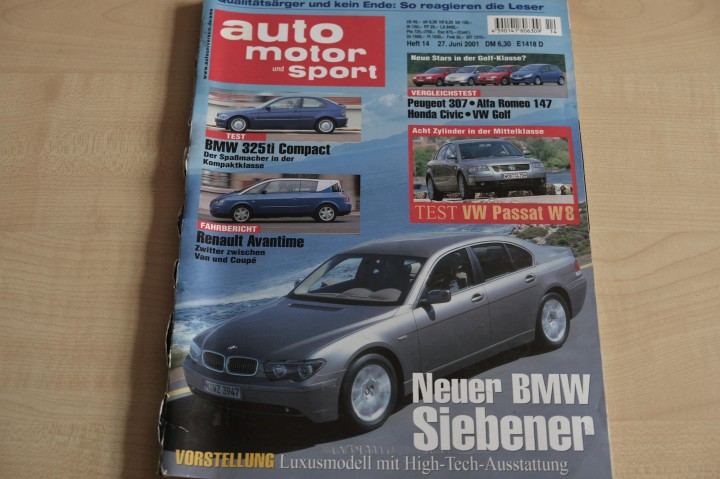 Deckblatt Auto Motor und Sport (14/2001)